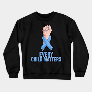 Child Abuse Prevention Awareness Month Blue Ribbon gift idea Crewneck Sweatshirt